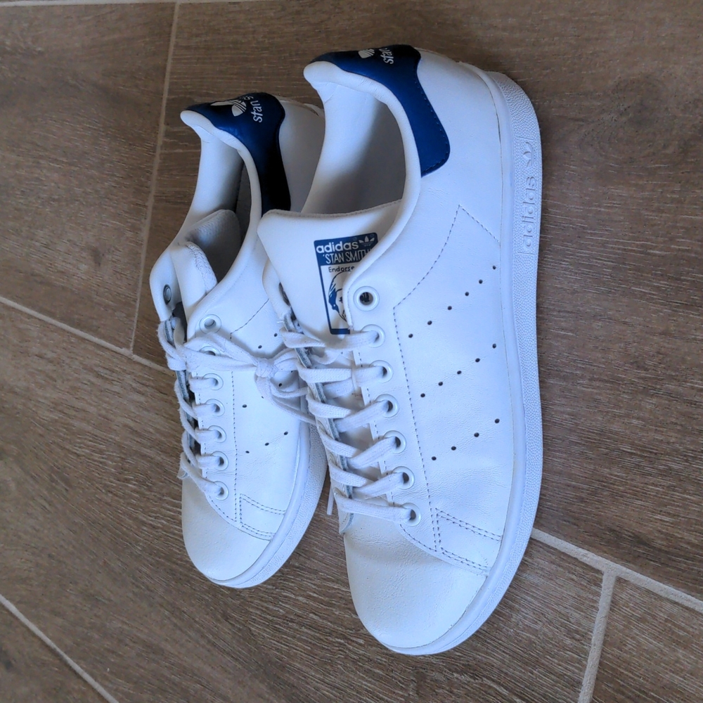 Adidas Stan Smith White / Blue Womens Shoes